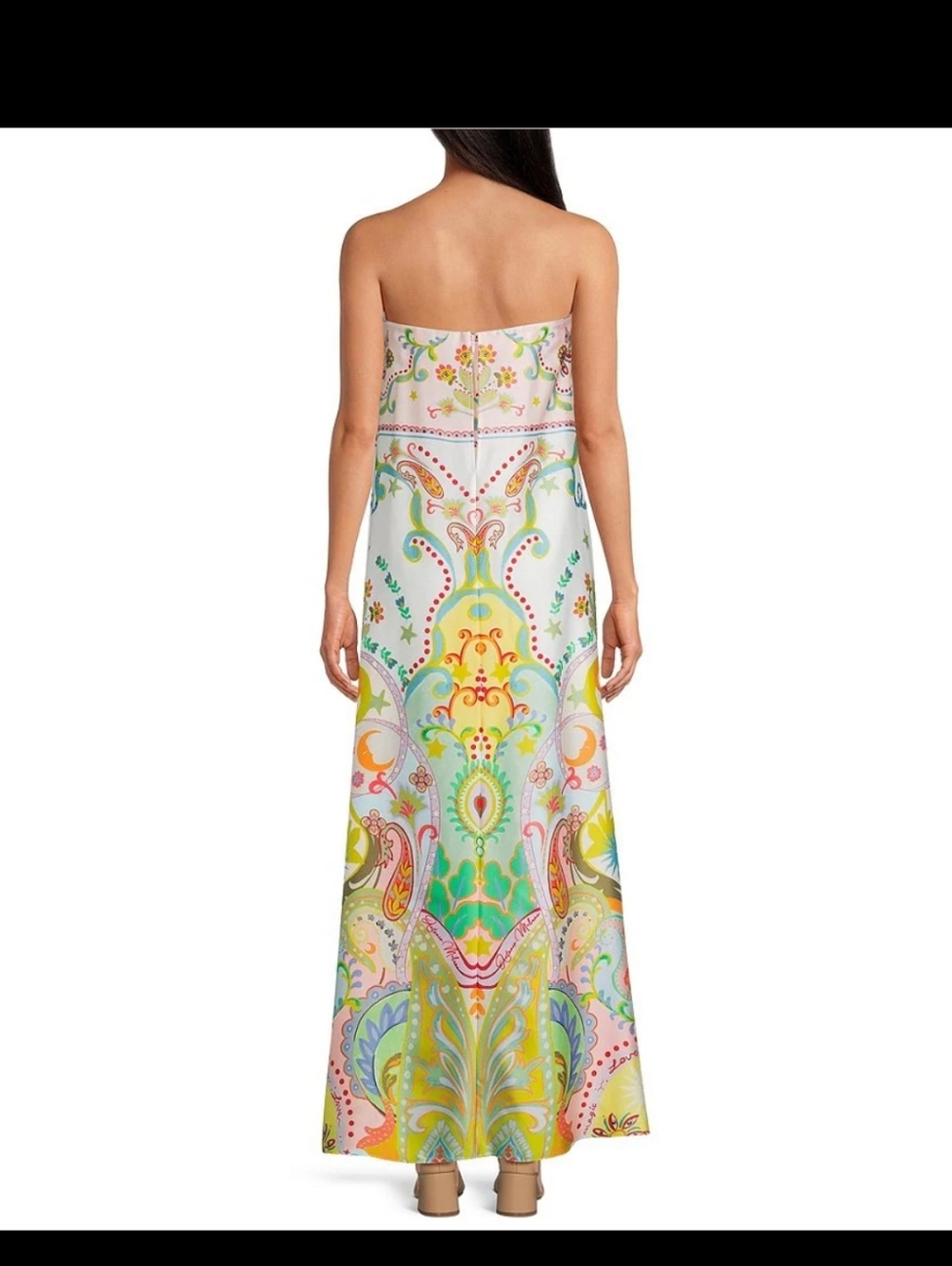 Antonio Melani Lucia Printed Statin Strapless Maxi Dress Size 6 - Picture 2 of 10